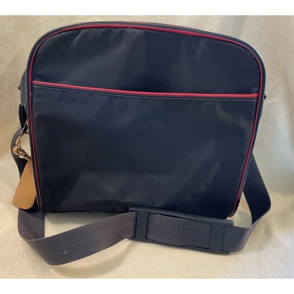 Samsonite Oyster Black + Red Trim Medium Shoulder Strap Bag Luggage Vintage 1987